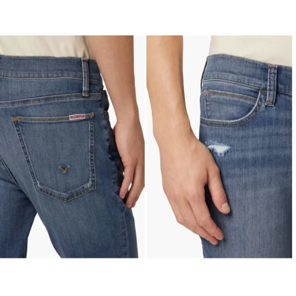 Hudson Mens Ace Med Wash Mid Rise Distressed Skinny Jeans Sz 30 x 32 New
